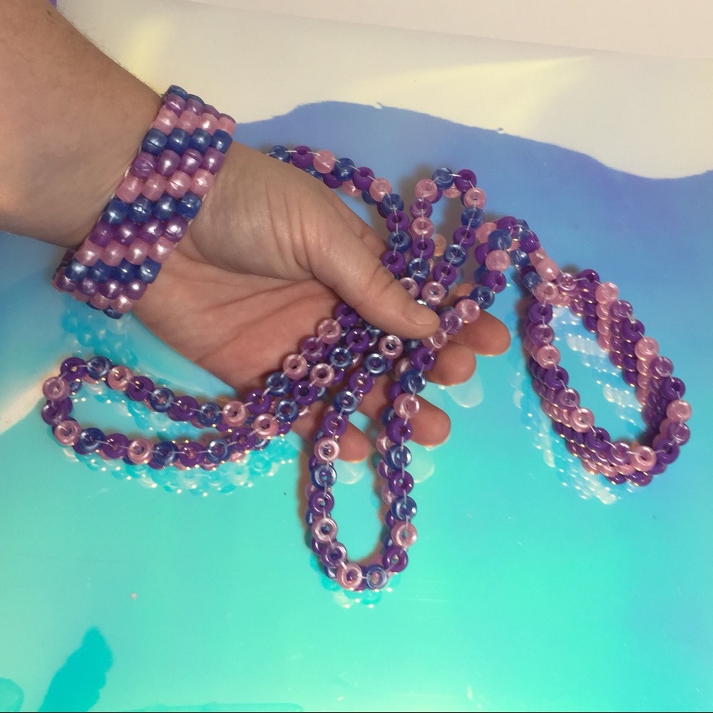 Purple Cuff Rave Kandi Rave Bracelet Leash - Picture 2 of 8